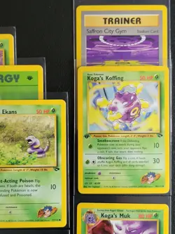 Pokemon 1st Edition Gym Challenge/Heroes Koga 8 Card Lot W/Muk 💥 LP - Image 3