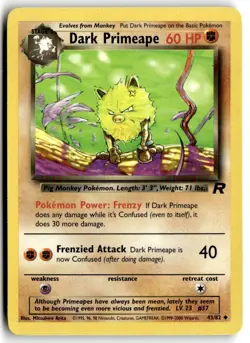 2000 Pokemon - Team Rocket Dark Primeape #43/82 - Image 1