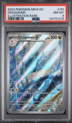 DRAGONAIR #181 2023 POKEMON MEW EN-151 ILLUSTRATION RARE - PSA 8 - Image 1