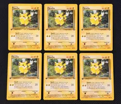 [NM] Lot of 6 Pokemon Pikachu Jungle 1st Edition #60/64 1999 Vintage English - Image 1