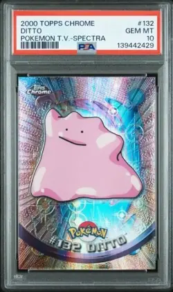2000 TOPPS CHROME POKEMON T.V. SPECTRA #132 DITTO PSA 10 POP 23 MODERN GRADE WOW - Image 1