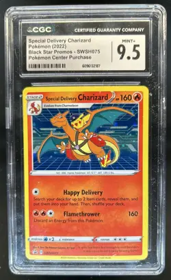 2022 Pokemon SWSH Black Star Promos Special Delivery Charizard #SWSH075 CGC 9.5 - Image 1