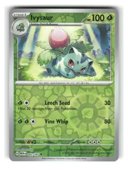 Ivysaur 002/165 Uncommon 151 Pokemon Reverse Holo Near Mint - Image 1