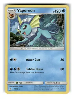 Vaporeon 18/18 Holo Rare Hidden Fates Near Mint - Image 1