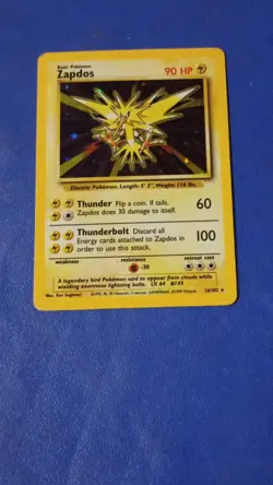 Pokemon TCG Zapdos Holo Rare Base Set 16/102 90 HP Basic English - Image 1