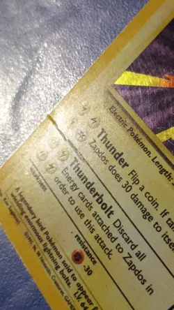 Pokemon TCG Zapdos Holo Rare Base Set 16/102 90 HP Basic English - Image 2