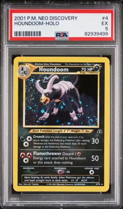 Pokemon TCG Houndoom 4/75 Neo Discovery Holo Rare PSA 5 - Image 1