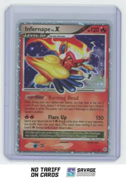 2007 Pokemon Diamond & Pearl Ultra Rare Holo Infernape LV.X #121/130 - Image 1