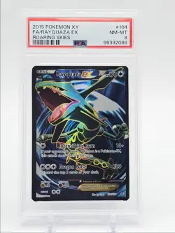 RAYQUAZA EX 2015 POKEMON XY ROARING SKIES RARE 104/108 PSA 8 Q1036 - Image 1