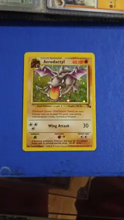 Pokemon TCG Aerodactyl Holo Rare Unlimited 1/62 Fossil 60 HP English - Image 1