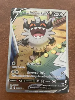 Pokemon Lost Origin Galarian Perrserker V 184/196 Alternate Art Ultra Rare NM - Image 1