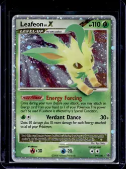 2008 Pokemon Diamond & Pearl Majestic Dawn Leafeon LV.X #99/100 - Image 1