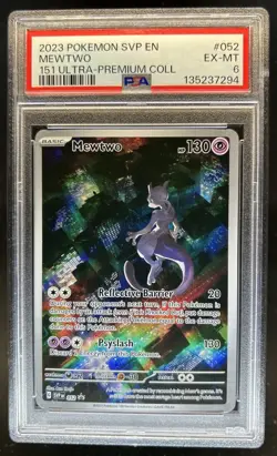 2023 Pokemon SV Black Star Promos Mewtwo #052 PSA 6 - Image 1