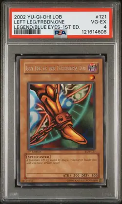Konami Yu-Gi-Oh! Left Leg of the Forbidden One LOB-121 1st Ed PSA 4 - Image 1