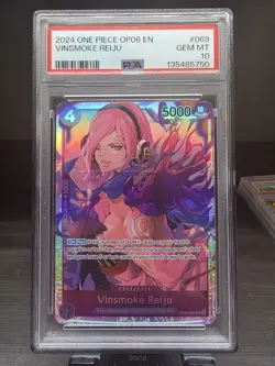 PSA 10 Vinsmoke Reiju OP06-069 Wings of the Captain Super Rare Foil One Piece - Image 1