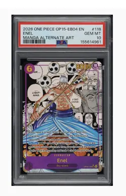2026 ONE PIECE ADVENTURE ON KAMI'S ISLAND ENGLISH MANGA ALT ART ENEL PSA 10 1/1 - Image 1