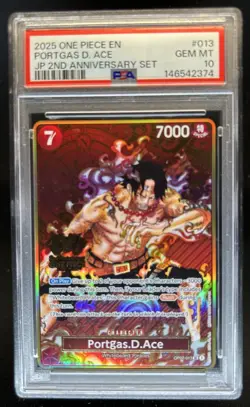 2025 One Piece 2nd Anniversary Set Portgas D Ace #OP02-013 PSA 10 GEM MINT - Image 1