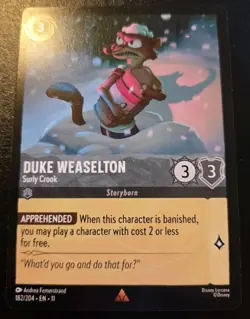 Duke Weaselton - Surly Crook 182/204 Rare Winterspell Disney Lorcana TCG - Image 1