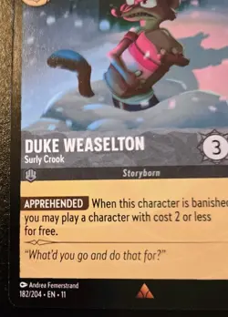 Duke Weaselton - Surly Crook 182/204 Rare Winterspell Disney Lorcana TCG - Image 4