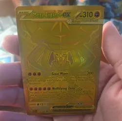 Mega Zygarde EX Gold Full Art Holo Pokemon TCG POR 124/088 Hyper Rare Gold - Image 3