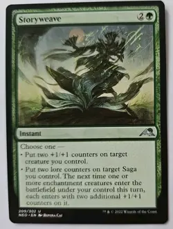 MTG Magic The Gathering Card Storyweave Instant Green Kamigawa Neon Dynasty 2022 - Image 1