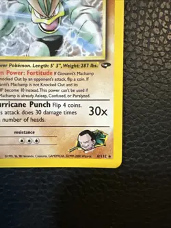 Pokemon TCG Holo Rare Card Giovanni's Machamp 6/132 Gym Challenge - Image 5