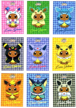 POKEMON EEVEELUTION PONCHO 9 CARDS - Let's Go Eevee Database - CRACKED ICE HOLO - Image 1