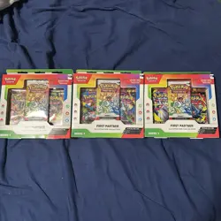 (3x) Pokemon TCG First Partner Illustration Collection Box SEALED - Image 1