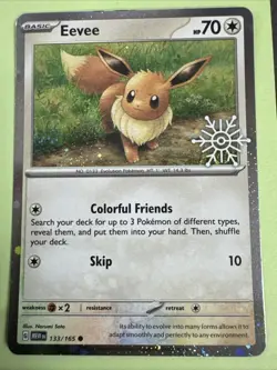 EEVEE 133/165 Pokemon TCG Holiday Calendar 2025 Festive Stamp Promo Card Sealed - Image 1