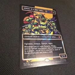 Heroes in a Half Shell (0096) (Borderless) (Pixel Surge Foil) TMNT Magic MTG NM - Image 3
