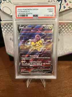 2023 Pokemon SWSH Crown Zenith Raikou V Galarian Gallery #GG41/GG70 PSA 9 - Image 1