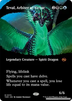 Teval, Arbiter of Virtue (Borderless) [TDM - 373] - NM [Normal] TCG MTG - Image 1