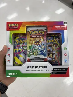 Pokemon TCG First Partner Illustration Collection Sealed Box In Hand - Image 1
