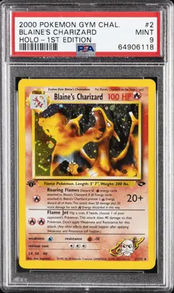2000 POKEMON GYM CHALLENGE HOLO-1ST EDITION #2 BLAINE'S CHARIZARD PSA 9 - Image 1