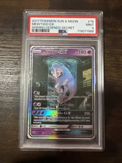 Pokemon Mewtwo GX Shining Legends Secret Rare #78 PSA 9 Mint - Image 1