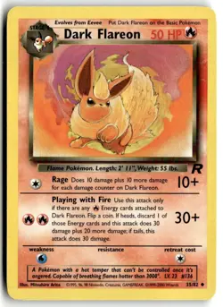 2000 Pokemon - Team Rocket Dark Flareon #35/82 - Image 1