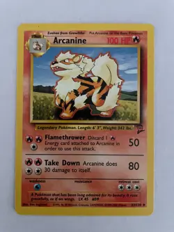 Arcanine 33/130 Uncommon Pokemon Base Set 2 2000 NM - Image 1