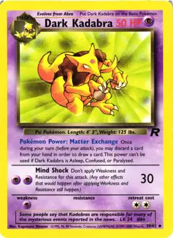 Pokemon TCG Dark Kadabra 39/82 Team Rocket Unlimited Uncommon DMG - Image 1