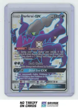 2019 Pokemon Sun & Moon Hidden Fates Full Art Darkrai GX #SV70/SV94 - Image 1