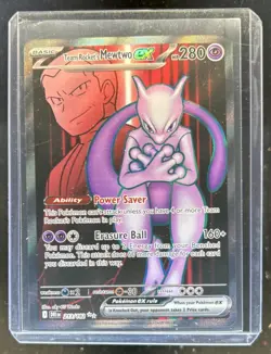 2025 Pokemon Destined Rivals Team Rocket's Mewtwo ex #213/182 - Image 1