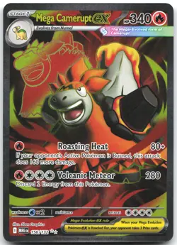 Mega Camerupt ex 156/132 Ultra Rare Mega Evolution Pokemon Lightly Played - Image 1