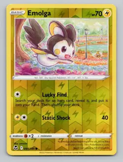 Reverse Holo Emolga 054/195 Common Silver Tempest Pokemon - Image 1