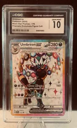 Umbreon ex 176 Black Star Promo CGC 10 GEM MINT Pokemon Prismatic Evolutions - Image 1