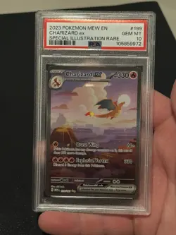 PSA 10 Charizard ex 2023 Pokemon MEW EN 151 Special Illustration Rare SIR #199 - Image 1