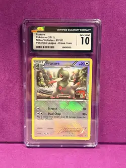 Pokemon CGC 10 GEM MINT! FRAXURE Noble Victories 87/101 Play League Cross Holo - Image 1