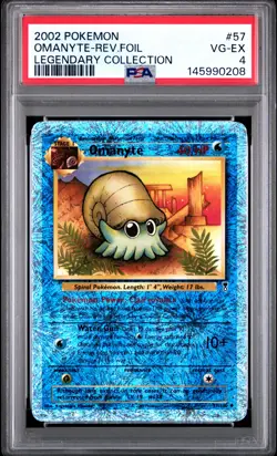 2002 POKEMON LEGENDARY COLLECTION #57 OMANYTE-REVERSE FOIL PSA 4 - Image 1