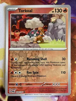 Pokemon TCG Torkoal SV06: Twilight Masquerade 030/167 Reverse Holo Common - Image 1