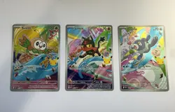 Pokemon First Partner Illustration Collection Series 1 Alolan Starters Promo Set - Image 1