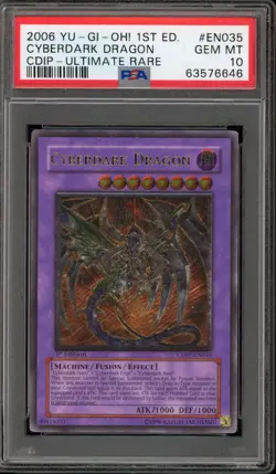 Yu-Gi-Oh! Cyberdark Dragon 1st Edition Ultimate Rare CDIP-EN035 PSA 10 Gem Mint - Image 1