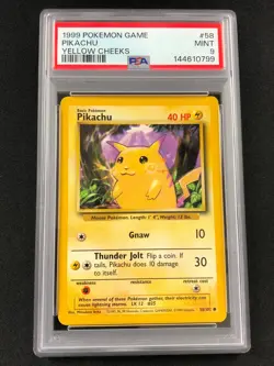 Pokemon 1999 Pikachu 58/102 PSA 9 - Image 1
